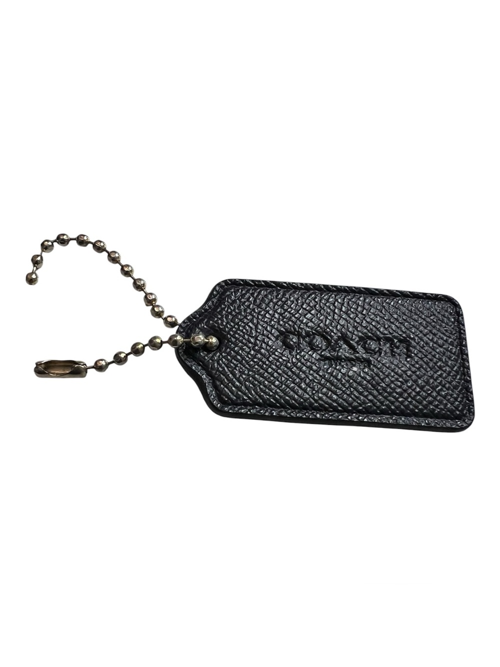 Coach - Navy Blue Saffiano Leather Luggage Tag with Ball Chain